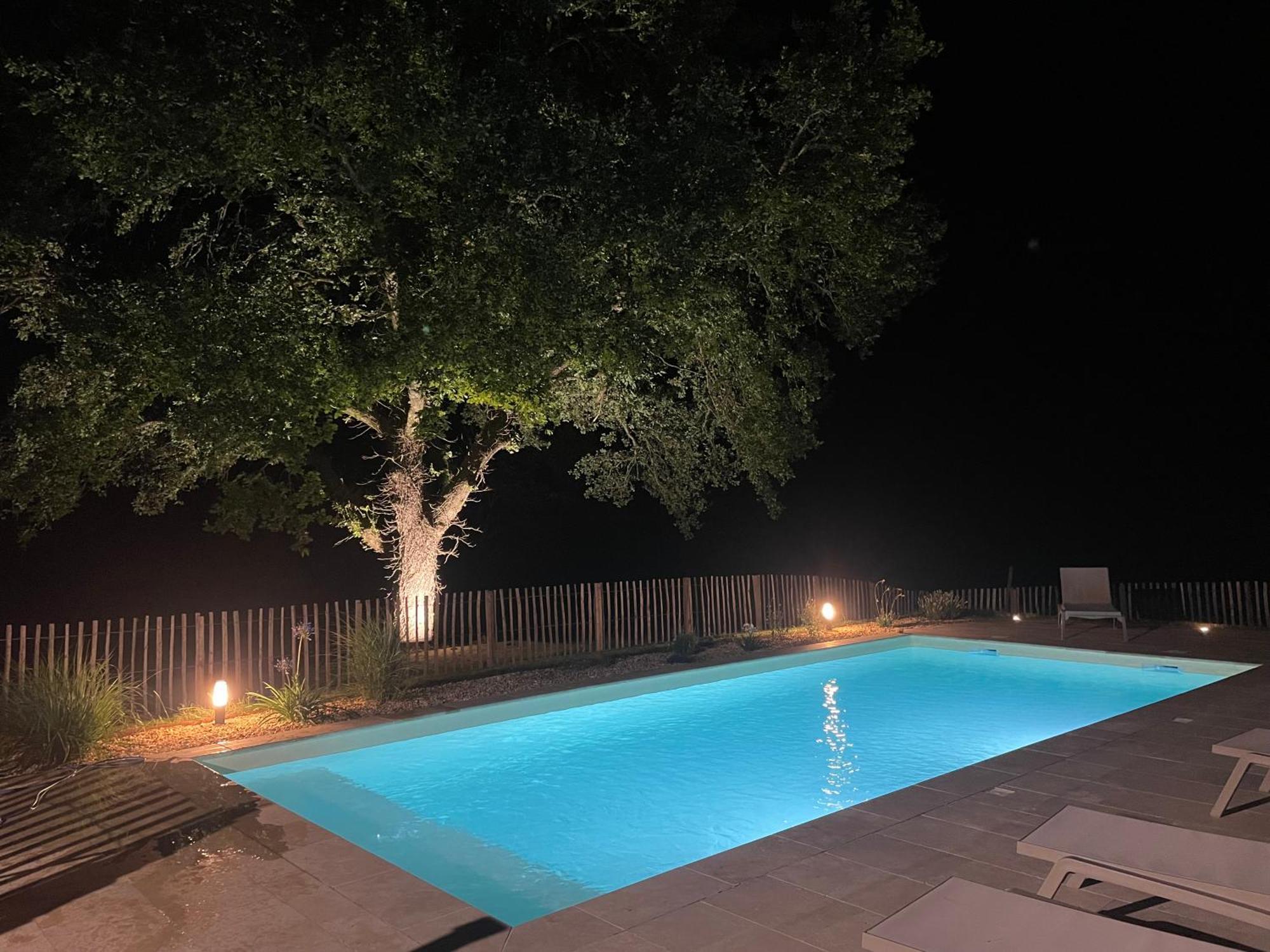 Gite Les Mareillauds - Piscine Salon Exterior foto